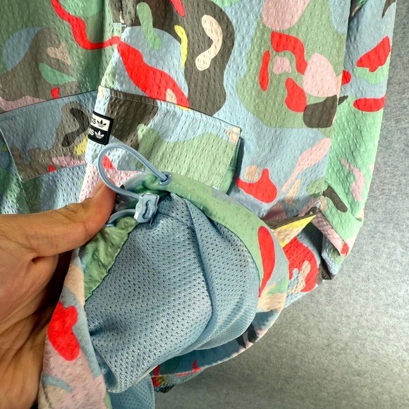 Adidas RYV Windbreaker Jacket Mens Medium Multicolor Paint Splatter Quarter Zip - Picture 9 of 12